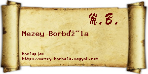 Mezey Borbála névjegykártya